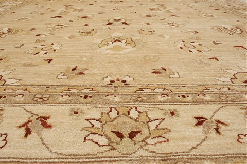 Pishavar Beige Hand Knotted 83 X 99 Area Rug 250-21720 Image 15