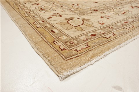 Pishavar Beige Hand Knotted 83 X 99 Area Rug 250-21720 Image 18