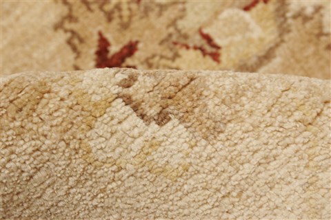 Pishavar Beige Hand Knotted 83 X 99 Area Rug 250-21720 Image 2
