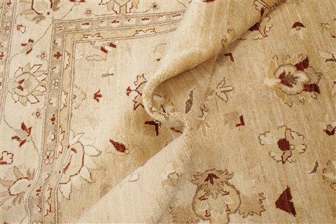 Pishavar Beige Hand Knotted 83 X 99 Area Rug 250-21720 Image 6