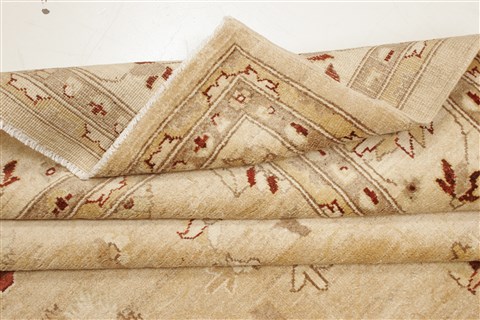 Pishavar Beige Hand Knotted 83 X 99 Area Rug 250-21720 Image 9
