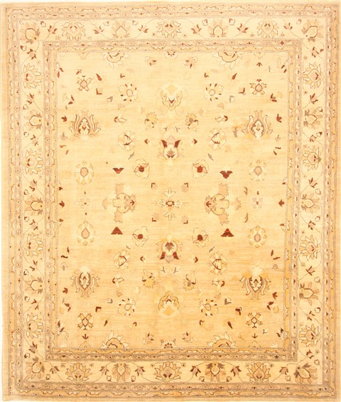 Pishavar Beige Hand Knotted 83 X 99 Area Rug 250-21720 Image 0