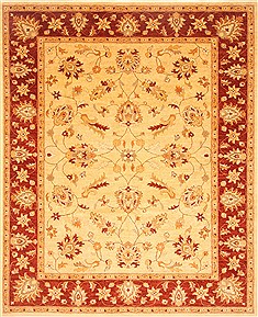 Pishavar Beige Hand Knotted 8'1" X 10'0"  Area Rug 250-21721