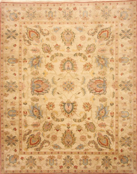 Chobi Beige Hand Knotted 85 X 107  Area Rug 250-21726 Image 0