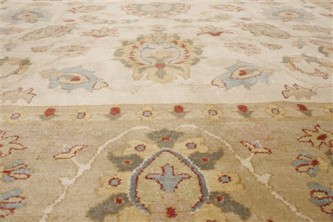 Chobi Beige Hand Knotted 82 X 101 Area Rug 250-21729 Image 15