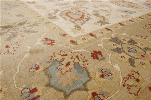 Chobi Beige Hand Knotted 82 X 101 Area Rug 250-21729 Image 16