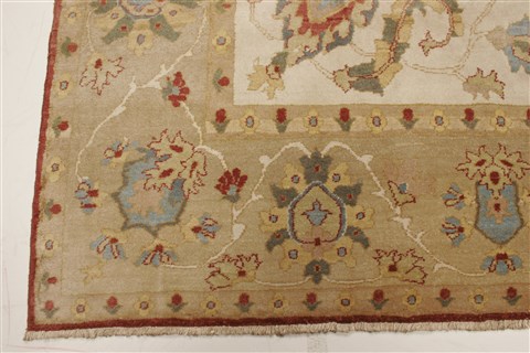 Chobi Beige Hand Knotted 82 X 101 Area Rug 250-21729 Image 19