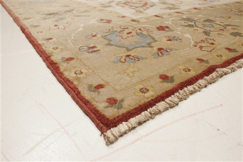 Chobi Beige Hand Knotted 82 X 101 Area Rug 250-21729 Image 21