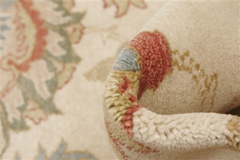 Chobi Beige Hand Knotted 82 X 101 Area Rug 250-21729 Image 5