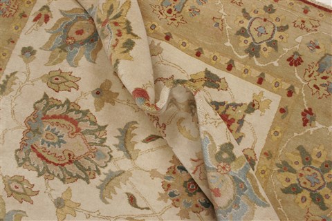 Chobi Beige Hand Knotted 82 X 101 Area Rug 250-21729 Image 6