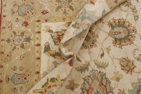 Chobi Beige Hand Knotted 82 X 101 Area Rug 250-21729 Image 7