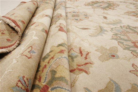 Chobi Beige Hand Knotted 82 X 101 Area Rug 250-21729 Image 8