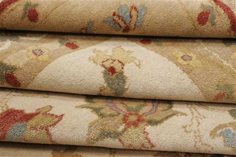 Chobi Beige Hand Knotted 82 X 101 Area Rug 250-21729 Image 9