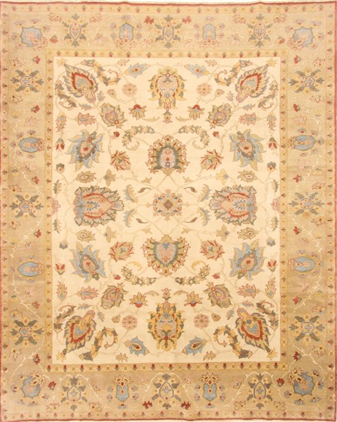 Chobi Beige Hand Knotted 82 X 101 Area Rug 250-21729 Image 0
