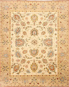 Egyptian Chobi Beige Rectangle 8x10 ft Wool Carpet 21729