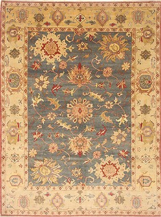 Egyptian Chobi Blue Rectangle 8x11 ft Wool Carpet 21735