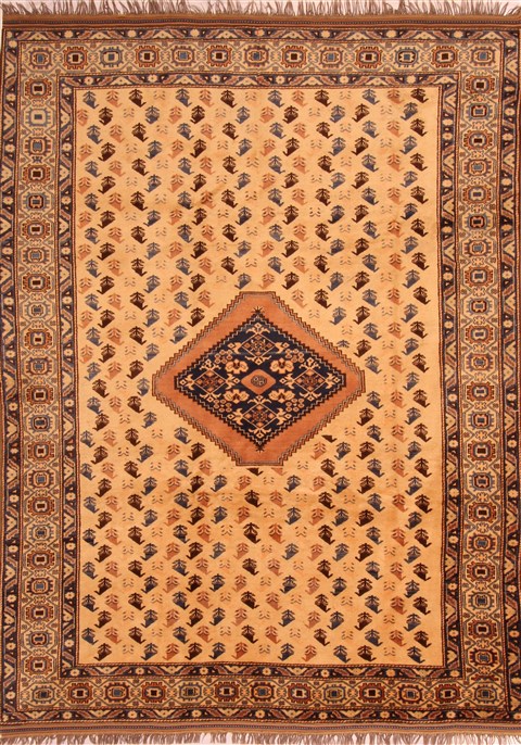 Yamouth Yellow Hand Knotted 71 X 97 Area Rug 100-21736 Image 0