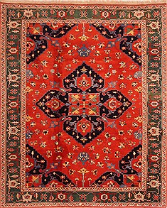 Turkish Kazak Red Rectangle 8x10 ft Wool Carpet 21740