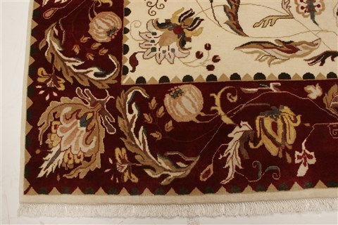 Kashan Beige Hand Knotted 711 X 910  Area Rug 250-21746 Image 19