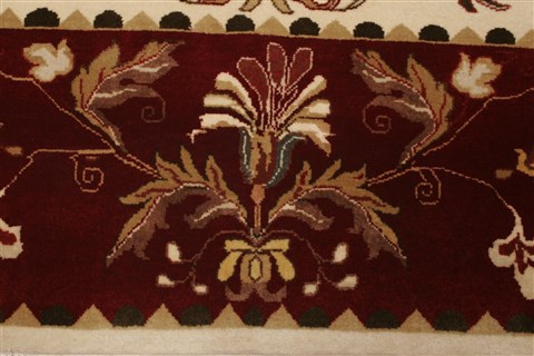 Kashan Beige Hand Knotted 711 X 910  Area Rug 250-21746 Image 1