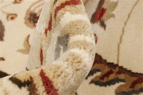 Kashan Beige Hand Knotted 711 X 910  Area Rug 250-21746 Image 6