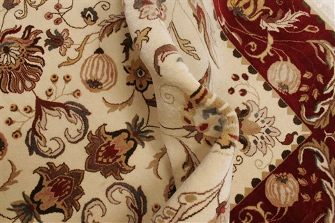 Kashan Beige Hand Knotted 711 X 910  Area Rug 250-21746 Image 7