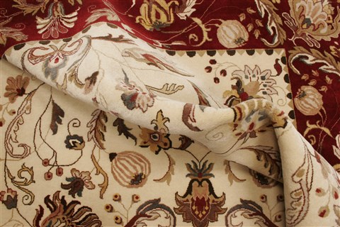 Kashan Beige Hand Knotted 711 X 910  Area Rug 250-21746 Image 8