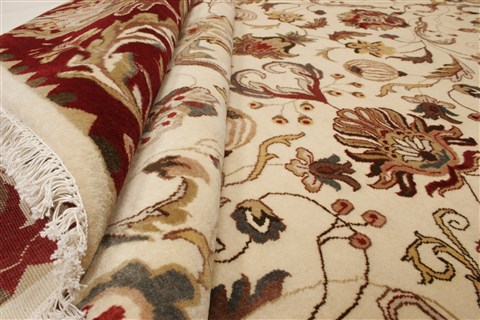 Kashan Beige Hand Knotted 711 X 910  Area Rug 250-21746 Image 9