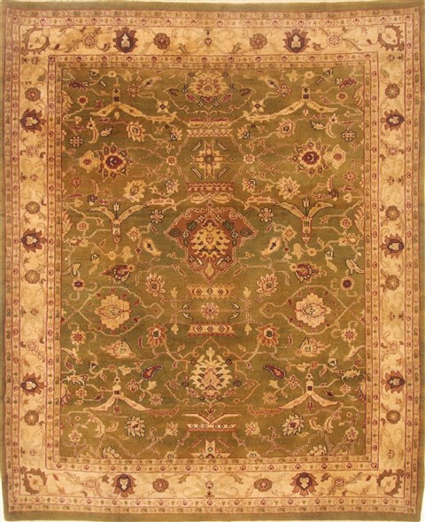 Jaipur Green Hand Knotted 83 X 101 Area Rug 250-21747 Image 0