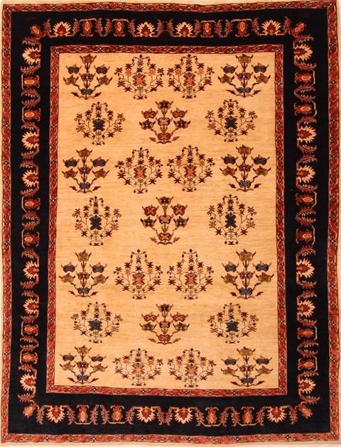 Gabbeh Yellow Hand Knotted 69 X 89 Area Rug 100-21757 Image 0