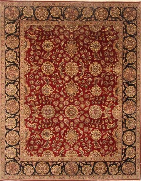 Agra Red Hand Knotted 82 X 103 Area Rug 250-21758 Image 0