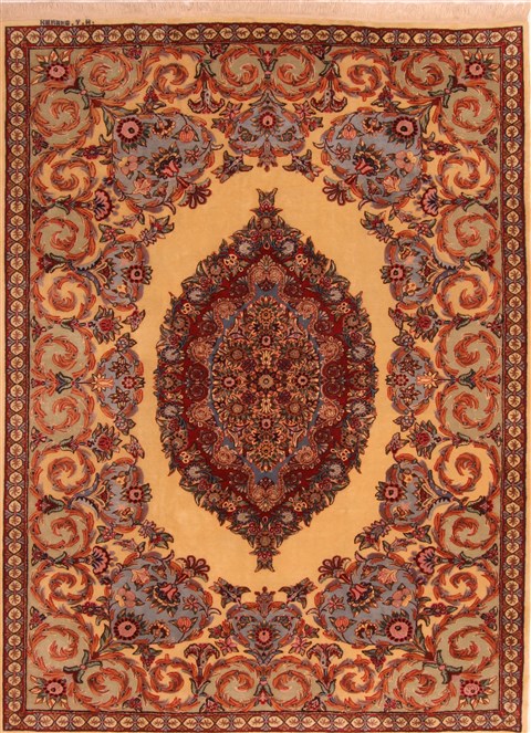 Hereke Yellow Hand Knotted 611 X 95  Area Rug 253-21766 Image 0