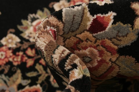 Tabriz Black Hand Knotted 80 X 100 Area Rug 250-21769 Image 4