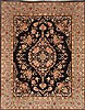 Tabriz Black Hand Knotted 80 X 100  Area Rug 250-21769 Thumb 0