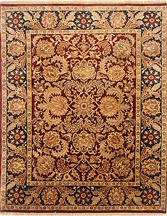 Agra Red Hand Knotted 7'11" X 9'9"  Area Rug 250-21770