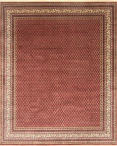 Indian Sarab Red Rectangle 8x10 ft Wool Carpet 21774