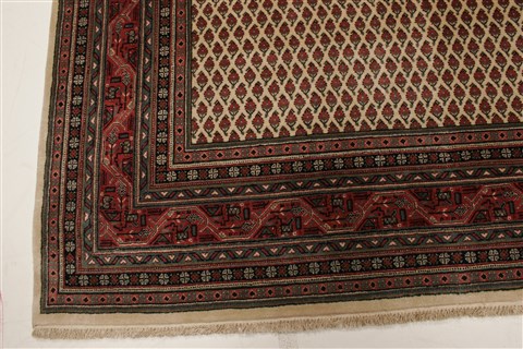 Agra Beige Square Hand Knotted 89 X 103 Area Rug 250-21779 Image 16