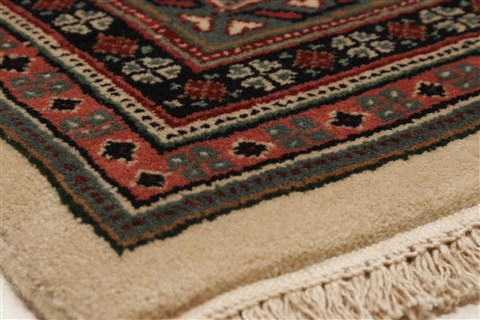 Agra Beige Square Hand Knotted 89 X 103 Area Rug 250-21779 Image 19