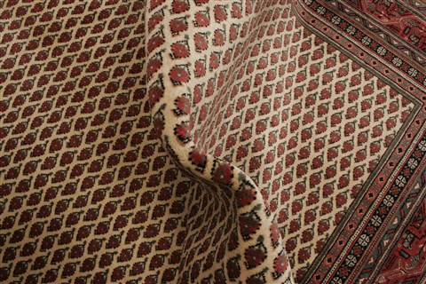 Agra Beige Square Hand Knotted 89 X 103 Area Rug 250-21779 Image 4