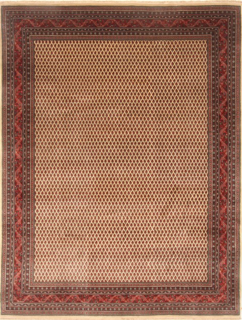 Agra Beige Square Hand Knotted 89 X 103 Area Rug 250-21779 Image 0
