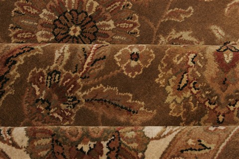 Agra Brown Hand Knotted 83 X 100 Area Rug 250-21786 Image 10
