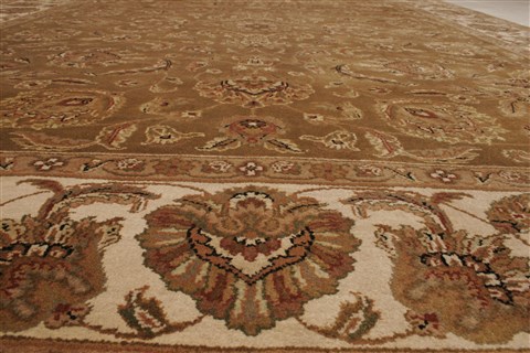 Agra Brown Hand Knotted 83 X 100 Area Rug 250-21786 Image 16