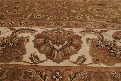 Agra Brown Hand Knotted 83 X 100 Area Rug 250-21786 Image 17