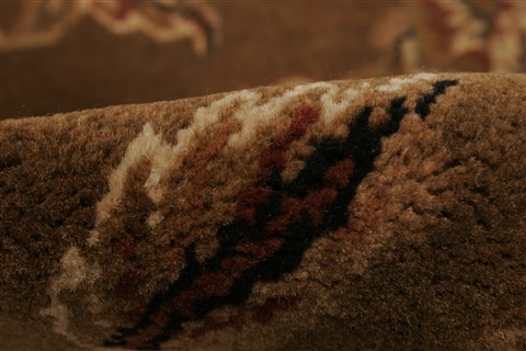 Agra Brown Hand Knotted 83 X 100 Area Rug 250-21786 Image 1