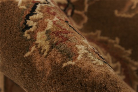 Agra Brown Hand Knotted 83 X 100 Area Rug 250-21786 Image 2