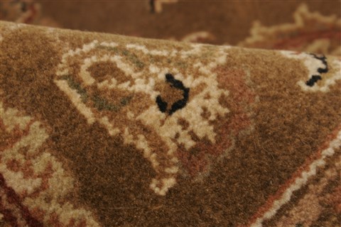 Agra Brown Hand Knotted 83 X 100 Area Rug 250-21786 Image 3