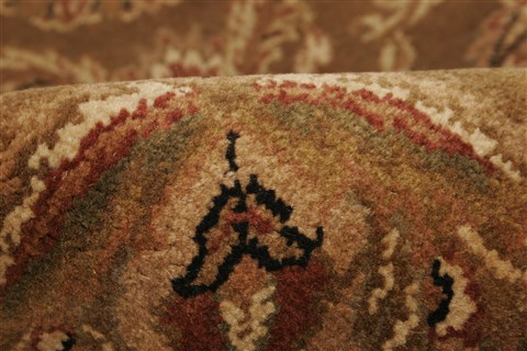 Agra Brown Hand Knotted 83 X 100 Area Rug 250-21786 Image 4