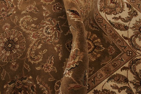 Agra Brown Hand Knotted 83 X 100 Area Rug 250-21786 Image 6