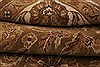 Agra Brown Hand Knotted 83 X 100 Area Rug 250-21786 Thumb 8