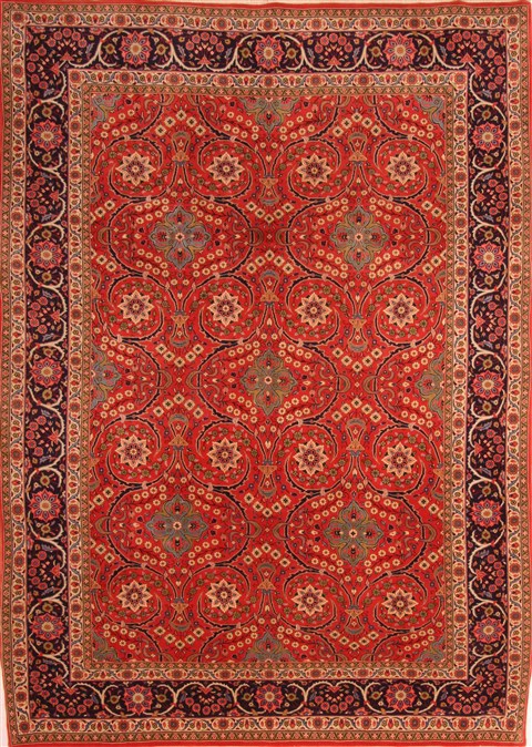Sarouk Red Hand Knotted 71 X 100 Area Rug 100-21787 Image 0